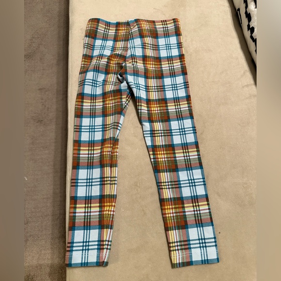 Girls Plaid Multicolor Leggings - Picture 3 of 3